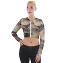 Close Up Mushroom Abstract Long Sleeve Cropped Velvet Jacket View1