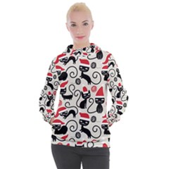 Cute Christmas Seamless Pattern Vector Women s Hooded Pullover by Vaneshart