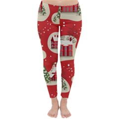 Christmas New Year Seamless Pattern Classic Winter Leggings by Vaneshart