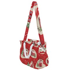 Christmas New Year Seamless Pattern Rope Handles Shoulder Strap Bag by Vaneshart