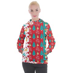 Funny Christmas Pattern Women s Hooded Pullover by Vaneshart