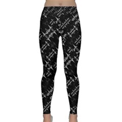 Black And White Ethnic Geometric Pattern Classic Yoga Leggings by dflcprintsclothing