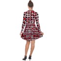 Background Red Summary Long Sleeve Panel Dress View2