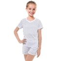 Aesthetic Black and White grid paper imitation Kids  Mesh Tee and Shorts Set View1