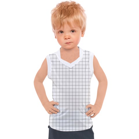 Aesthetic Black And White Grid Paper Imitation Kids  Sport Tank Top by genx