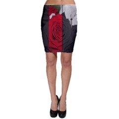 Roses Rouge Fleurs Bodycon Skirt by kcreatif