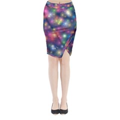 Abstract Background Graphic Space Midi Wrap Pencil Skirt by Bajindul