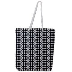 White Plaid Texture Full Print Rope Handle Tote (large) by Mariart