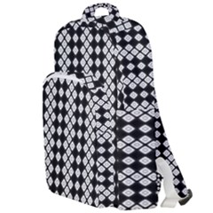 White Plaid Texture Double Compartment Backpack by Mariart