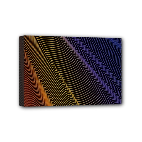 Rainbow Waves Mesh Colorful 3d Mini Canvas 6  X 4  (stretched)