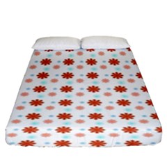 Background Flowers Multicolor Fitted Sheet (king Size)