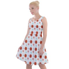 Background Flowers Multicolor Knee Length Skater Dress by HermanTelo