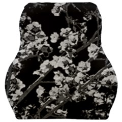 Fleurs De Cerisier Noir & Blanc Car Seat Velour Cushion  by kcreatif