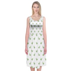 Iguana Sketchy Cartoon Style Drawing Pattern 2 Midi Sleeveless Dress by dflcprintsclothing