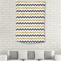 Black and Gold Glitters Zigzag Retro Pattern Golden metallic texture Small Tapestry View2