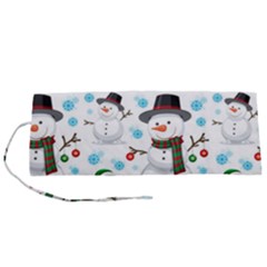 Christmas Snowman Seamless Pattern Roll Up Canvas Pencil Holder (s) by Vaneshart