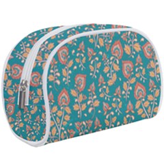 Teal Floral Paisley Makeup Case (large) by mccallacoulture