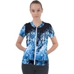 Photo Vagues  Short Sleeve Zip Up Jacket by kcreatif