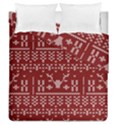 Beautiful Knitted Christmas Pattern Red Duvet Cover Double Side (Queen Size) View2