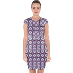 Df Donos Grid Capsleeve Drawstring Dress  by deformigo
