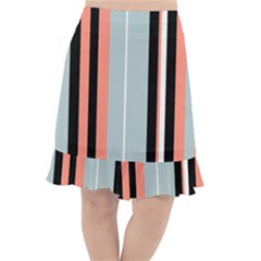 Bandes Orange/bleu/noir Fishtail Chiffon Skirt by kcreatif