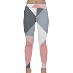 Pink, Gray, And White Geometric Classic Yoga Leggings by mccallacoulture