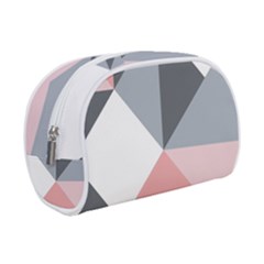 Pink, Gray, And White Geometric Makeup Case (small) by mccallacoulture