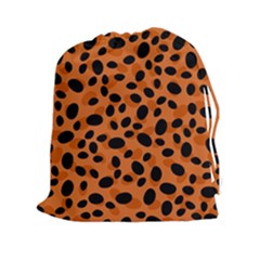 Orange Cheetah Animal Print Drawstring Pouch (2xl) by mccallacoulture