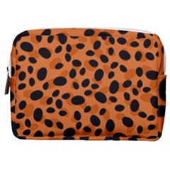 Orange Cheetah Animal Print Make Up Pouch (medium) by mccallacoulture