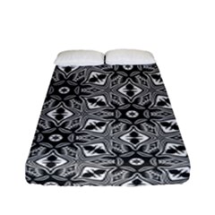 Black And White Pattern Fitted Sheet (full/ Double Size) by HermanTelo