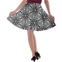 Black And White Pattern A-line Skater Skirt View2