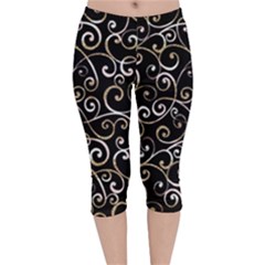 Swirly Gyrl Velvet Capri Leggings  by mccallacoulture