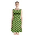 DF Green Domino Sleeveless Waist Tie Chiffon Dress View1