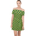 DF Green Domino Off Shoulder Chiffon Dress View1