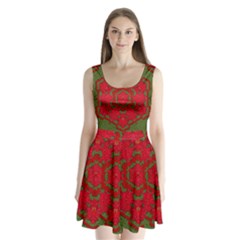 Bloom In Yule  Mandala Season Colors Split Back Mini Dress  by pepitasart