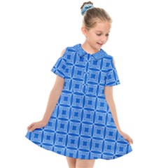 Df Blue Woollister Kids  Short Sleeve Shirt Dress by deformigo