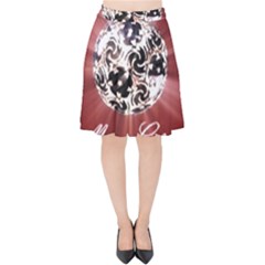 Merry Christmas Ornamental Velvet High Waist Skirt by christmastore