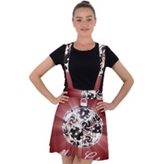 Merry Christmas Ornamental Velvet Suspender Skater Skirt by christmastore