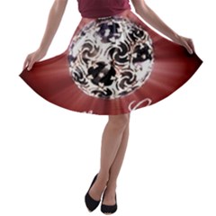 Merry Christmas Ornamental A-line Skater Skirt by christmastore