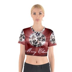 Merry Christmas Ornamental Cotton Crop Top by christmastore