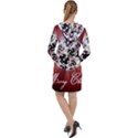 Merry Christmas Ornamental Long Sleeve Hoodie Dress View2