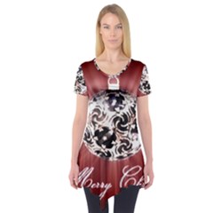 Merry Christmas Ornamental Short Sleeve Tunic  by christmastore