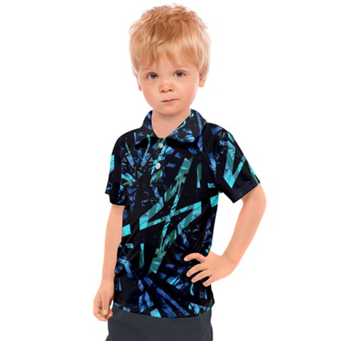 Modern Abstract Geo Print Kids  Polo Tee by dflcprintsclothing