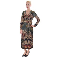 Old Embroidery 1 1 Velvet Maxi Wrap Dress by bestdesignintheworld