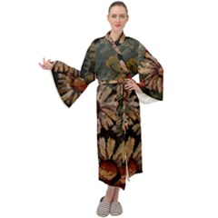 Old Embroidery 1 1 Maxi Velour Kimono by bestdesignintheworld