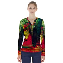 Revelation 1 8 V-neck Long Sleeve Top by bestdesignintheworld