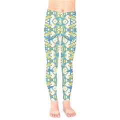 Colored Geometric Ornate Patterned Print Kids  Leggings by dflcprintsclothing