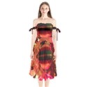 Christmas Tree  1 6 Shoulder Tie Bardot Midi Dress View1