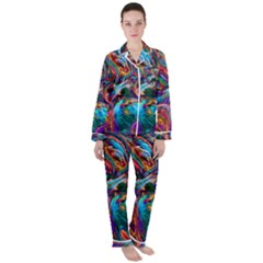 Seamless Abstract Colorful Tile Satin Long Sleeve Pyjamas Set by HermanTelo