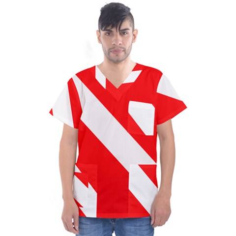 Diving Flag Men s V-neck Scrub Top by FlagGallery